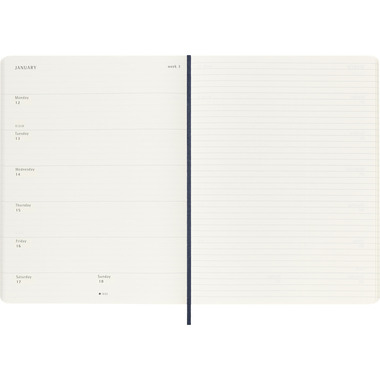 MOLESKINE Agenda Classic X-Large 2026 DSB2012WN4Y26 1W/1S saphir SC 19x25cm