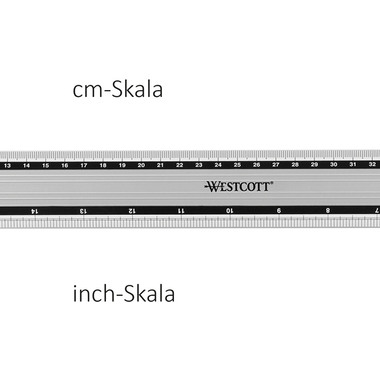 WESTCOTT Règle Alu 50cm E-1019300 cm/inch scala