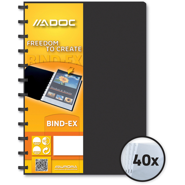 ADOC Sichtbuch Standard A4 5842.700 schwarz 40 Taschen