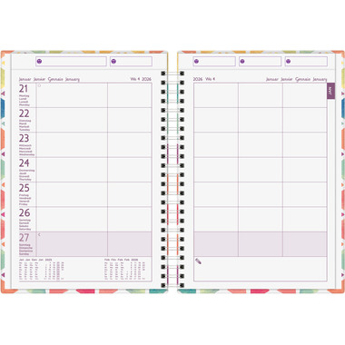 BIELLA Family Organizer Wire-O 2026 809535000026U 1W/2S farbig ML 14.5x20.5cm