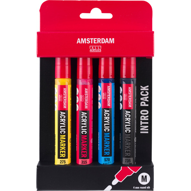 AMSTERDAM Acrylmarker Starter 4mm 17519001 assortiert 4 Stück