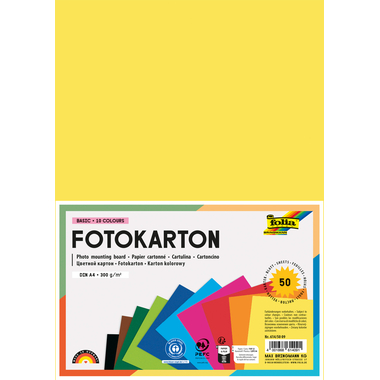 FOLIA Carton Photo A4 614/50 09 300g, ass. 10x5 feuilles
