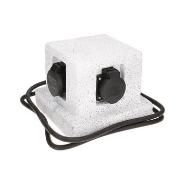 Max Hauri garden power distributor 4x T13 IP55, stone look, white
