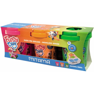 MITAMA Set de modelage Funny Doo 360g 3910020 Tris Fluo, 3 pièces