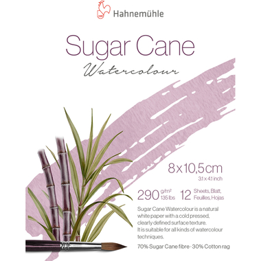HAHNEMÜHLE Aquarellbl. SugarCane 8x10.5cm 10625420 weiss, 290g 12 Blatt