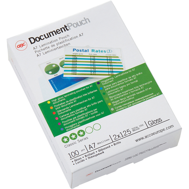 GBC Laminiertasche A7 IB581076 glanz, 125my 100 Stk