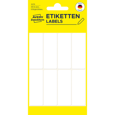 AVERY ZWECKFORM Etiketten 50×19mm 3079 weiss 48 Stück