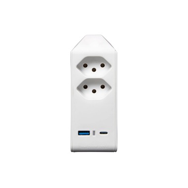 Brennenstuhl adattatore 2 x T13, 1 x USB A, 1 x USB C, ruotabile di 300°