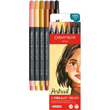 CARAN D'ACHE Classic Fibralo Brush 0.5-5mm 186.803 Portrait 6 Stück