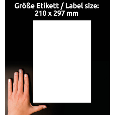 AVERY ZWECKFORM Universal-Etikett. 210x297mm 6119 weiss 30 Stk./25 + 5 Blatt