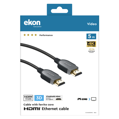 Câble HDMI 2.0 plaqué or | Ekon