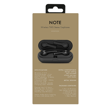 TWS earphones with pocket-sized charging case