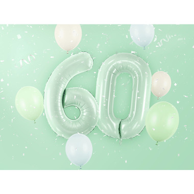 PARTYDECO Folienballon Ziffer 6 72cm FB230G-6-012 hellgrün
