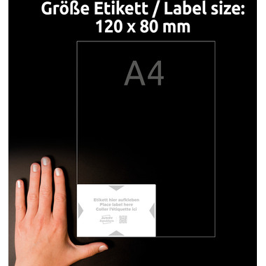 AVERY ZWECKFORM Träger-Etiketten 120x80mm 8001-5 hellgrau 20 Stk./5 Blatt