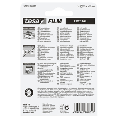 TESA Klebeband crystal 19mmx33m 579320000
