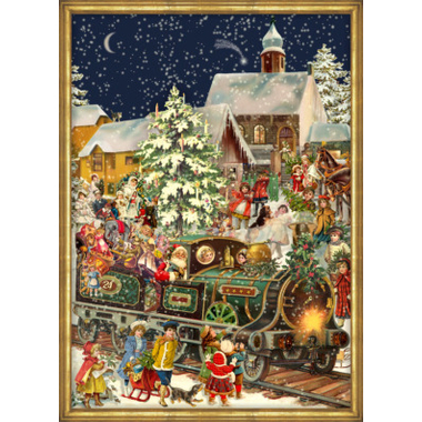 SELLMER Adventskalender RS765 Weihnachtszug 26,5x35cm