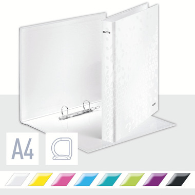 LEITZ Classeur à anneaux WOW A4 4241-00-01 blanc