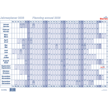 BEREC Plan annuel papier 2026 B 5602/26 1A/1P bleu A2