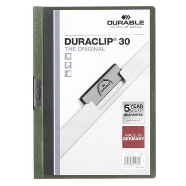 DURABLE Classeur à pince DURACLIP 30 220032 pour 30 feuilles A4 pétrole