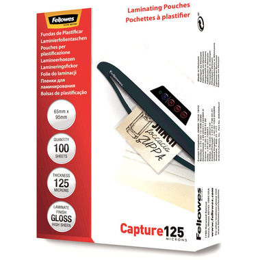 FELLOWES Laminiertasche 65x95mm 5306702 glanz, 125my 100 Stk