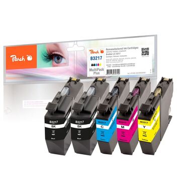 Peach Spar Plus Pack Tintenpatronen kompatibel zu Brother LC-3217