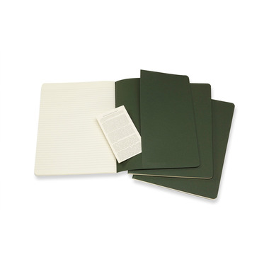 MOLESKINE Cahier XL, 3x, Liniert 855334 Myrtengrün 3 Stück