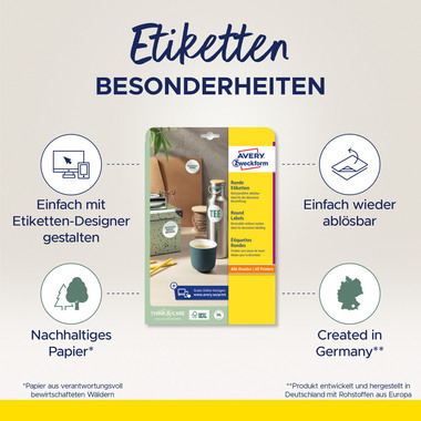 AVERY ZWECKFORM Etiketten 10mm L6019REV2 weiss 7875 Stück