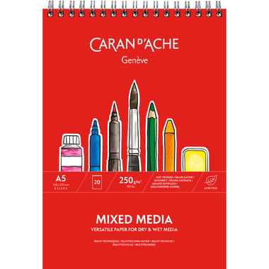 CARAN D'ACHE Spiralzeichenblock A5 454.115 250g/m2 20 Blatt