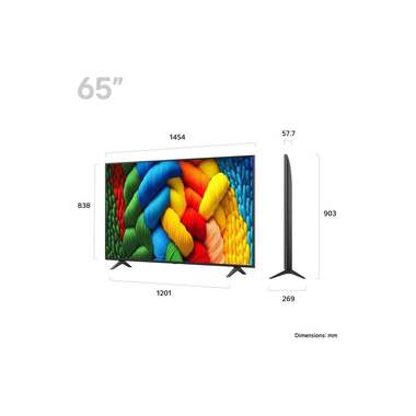LG TV 65NANO80A6B 65", 3840 x 2160 (Ultra HD 4K), LED-LCD