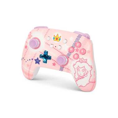 Power A Enhanced Wireless Controller Princess Peach Plaid