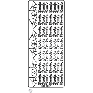 URSUS Kreativ Sticker 59110003 Danke silber