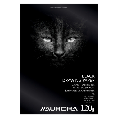 AURORA Blocco da disegno A4 BL43 nero, 120g 20 fogli