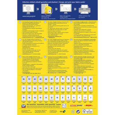 AVERY ZWECKFORM Étiquett. univers. 52,5x21,2mm 3668 blanc 5600 pcs./100 flls.