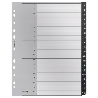 LEITZ Répertoire PP Recycle A4+ 1207-00-00 noir A-Z 20-pcs.