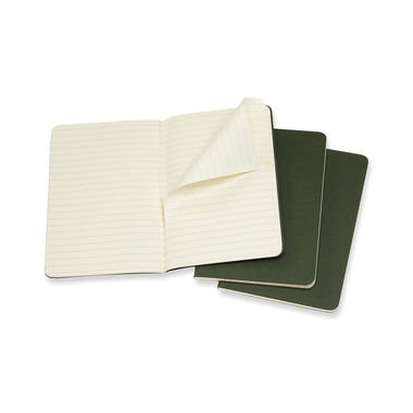 MOLESKINE Cahier P/A6, 3x, Liniert 855211 Myrtengrün 3 Stück