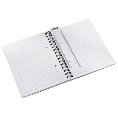 LEITZ Spiralbuch WOW PP A5 4639-00-01 weiss liniert