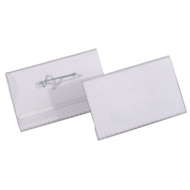 DURABLE Targhetta con spilla 800819 trasp., PVC, 40x75mm 100 pz.