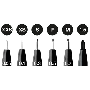 FABER-CASTELL Artist Pen Ink Pen 167154 nero 6 pcs.