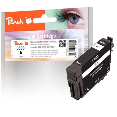 Cartouche d'encre Peach noir, compatible avec Epson No. 603BK, C13T03U14010