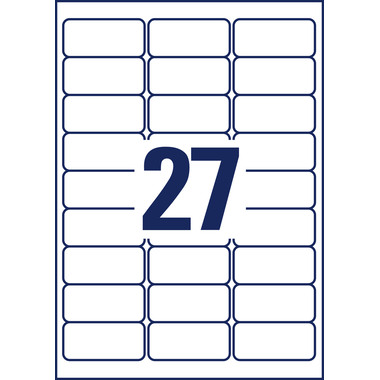 AVERY ZWECKFORM Etiketten Univ. 63.5x29.6mm L7874-20 weiss, stark haftend 20 Blatt
