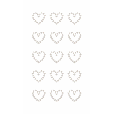 RICO DESIGN Sticker con perline Cuori 08792.75.40 bianco, 15 pezzi