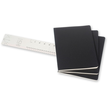 MOLESKINE Notizheft Cahier XL 25x19cm 705021 kariert, schwarz 3 Stück