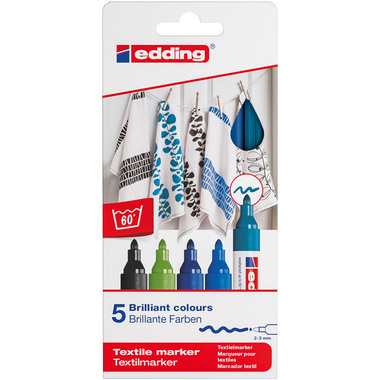 EDDING Textilmarker 4500 3950 Cool Color 5 pezzi
