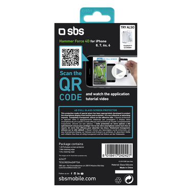 Film de protection en verre pour iPhone 8, 7, 6s, 6