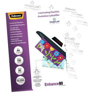 FELLOWES Laminiertasche A4 5302202 glanz, 80my selbstkl. 100 Stk