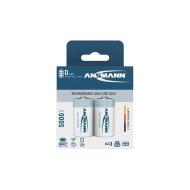 Ansmann Batteria Tipo 5000 NiMH D 5000 mAh, 2 pezzi