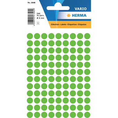 HERMA Etiquettes ronde 8mm 1848 vert 540 pcs.