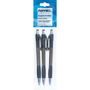NOVOOO Stylo à bille Set 320121 noir 3 pièces