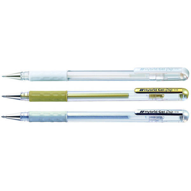PENTEL Roller Hybrid Gel Grip 1.0mm K230M3XZW oro, argento, bianco