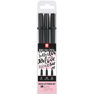 SAKURA Pigma Brush Pen Set May&Berry POXFVKBP349S Fine/Medium/Bold 3 pcs.